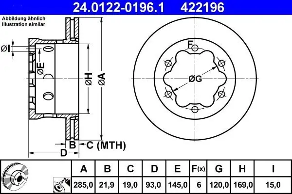 Bremsscheibe ATE 24.0122-0196.1