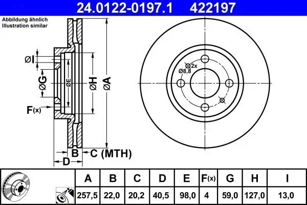 Bremsscheibe ATE 24.0122-0197.1