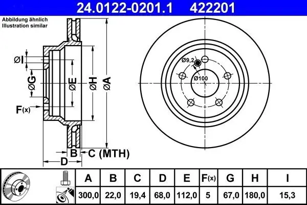 Bremsscheibe ATE 24.0122-0201.1