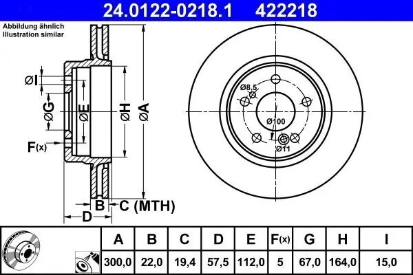 Bremsscheibe ATE 24.0122-0218.1