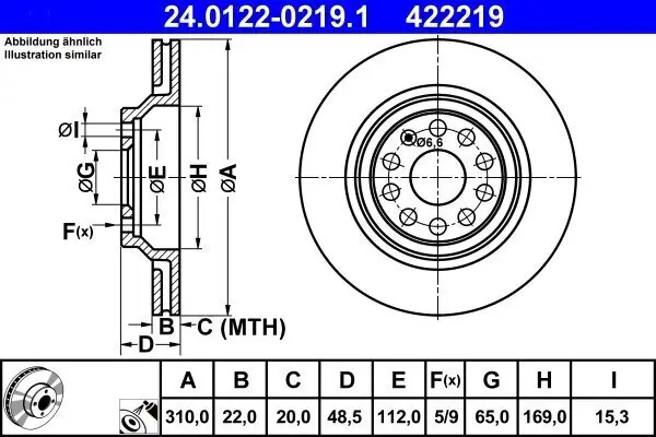 Bremsscheibe ATE 24.0122-0219.1