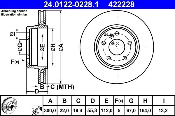 Bremsscheibe ATE 24.0122-0228.1