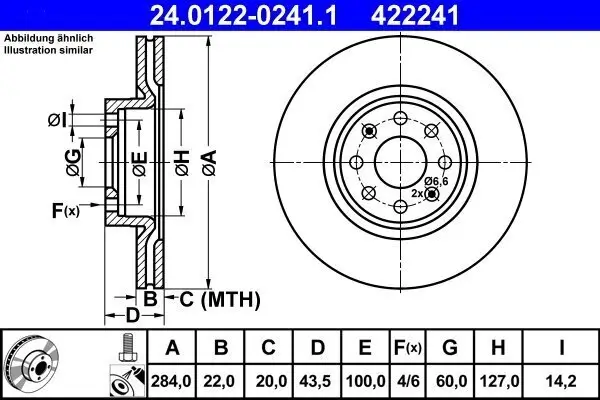 Bremsscheibe ATE 24.0122-0241.1