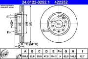 Bremsscheibe Vorderachse ATE 24.0122-0252.1