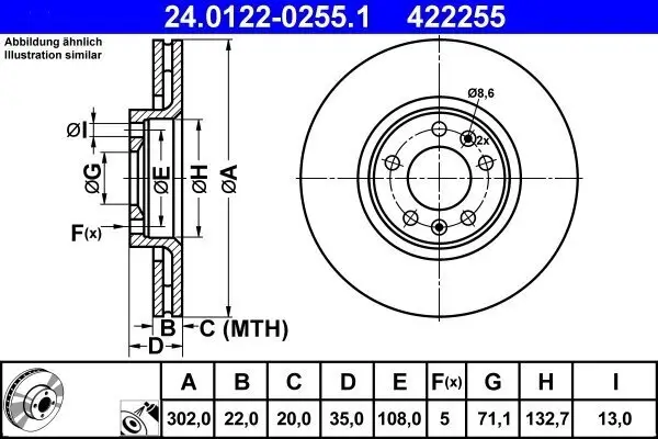 Bremsscheibe ATE 24.0122-0255.1