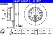 Bremsscheibe Hinterachse ATE 24.0122-0257.1