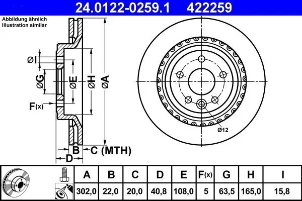 Bremsscheibe ATE 24.0122-0259.1