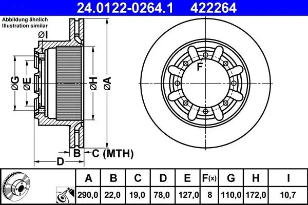 Bremsscheibe ATE 24.0122-0264.1