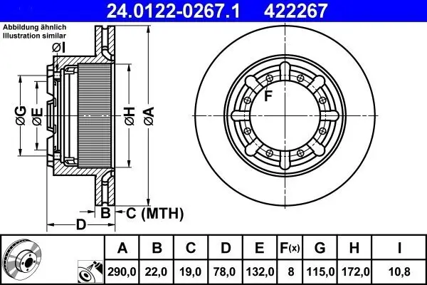 Bremsscheibe ATE 24.0122-0267.1