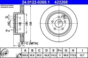 Bremsscheibe Hinterachse ATE 24.0122-0268.1