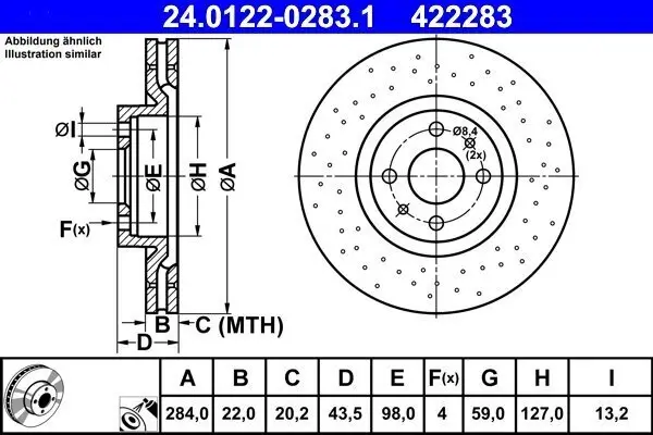 Bremsscheibe ATE 24.0122-0283.1