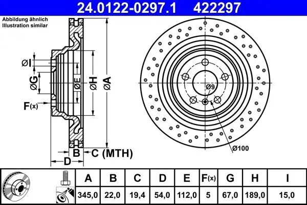 Bremsscheibe ATE 24.0122-0297.1