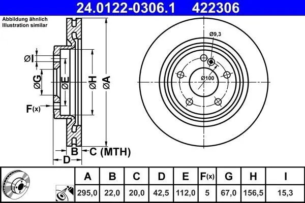 Bremsscheibe ATE 24.0122-0306.1