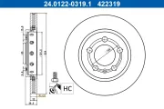 Bremsscheibe Hinterachse ATE 24.0122-0319.1