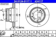 Bremsscheibe Hinterachse ATE 24.0124-0117.1