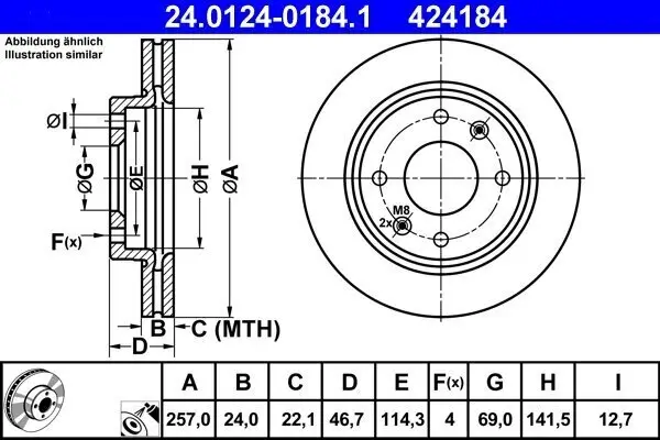 Bremsscheibe ATE 24.0124-0184.1