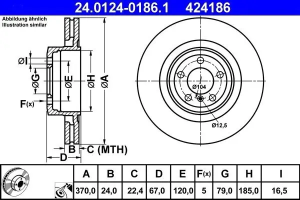 Bremsscheibe ATE 24.0124-0186.1