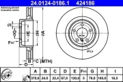 Bremsscheibe Hinterachse ATE 24.0124-0186.1