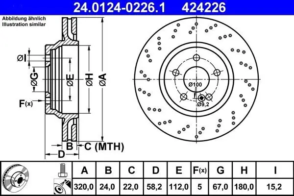 Bremsscheibe ATE 24.0124-0226.1