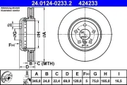 Bremsscheibe Hinterachse ATE 24.0124-0233.2