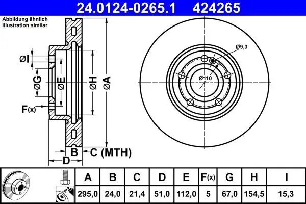 Bremsscheibe ATE 24.0124-0265.1