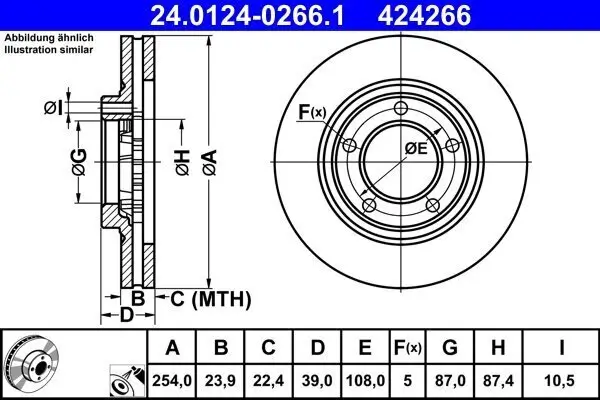 Bremsscheibe ATE 24.0124-0266.1