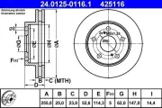 Bremsscheibe Vorderachse ATE 24.0125-0116.1