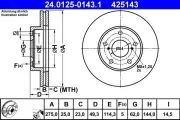 Bremsscheibe Vorderachse ATE 24.0125-0143.1