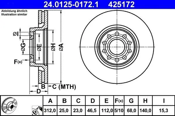 Bremsscheibe ATE 24.0125-0172.1