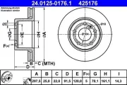 Bremsscheibe Vorderachse ATE 24.0125-0176.1
