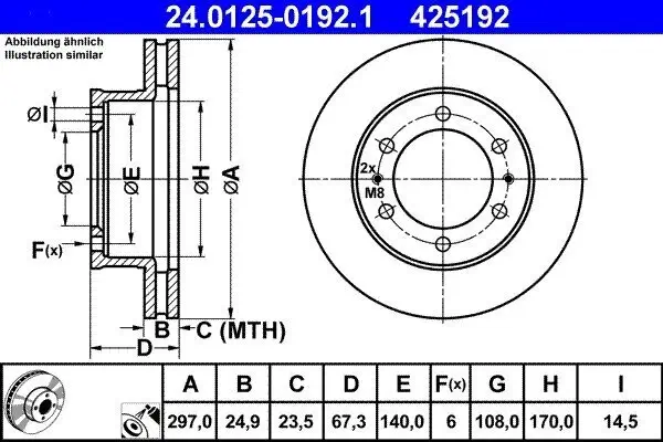 Bremsscheibe Vorderachse ATE 24.0125-0192.1