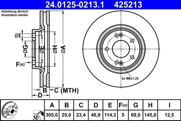 Bremsscheibe ATE 24.0125-0213.1