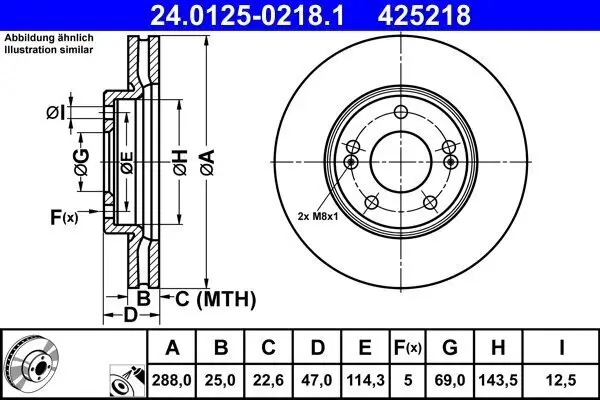 Bremsscheibe ATE 24.0125-0218.1