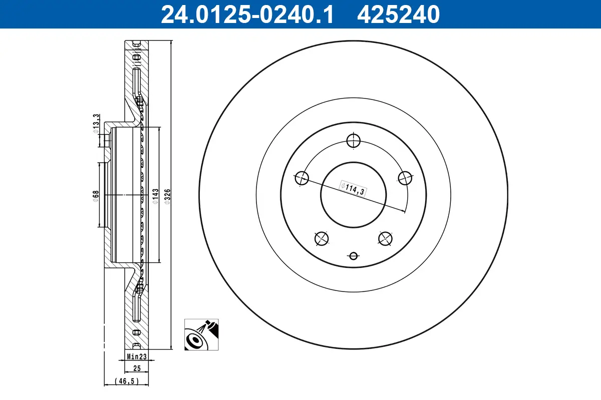 Bremsscheibe Vorderachse ATE 24.0125-0240.1