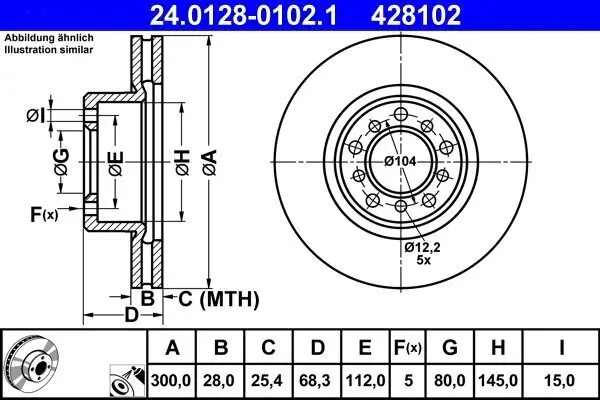 Bremsscheibe ATE 24.0128-0102.1