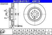 Bremsscheibe Vorderachse ATE 24.0128-0119.1