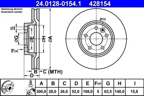 Bremsscheibe ATE 24.0128-0154.1