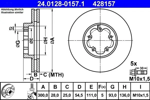 Bremsscheibe ATE 24.0128-0157.1