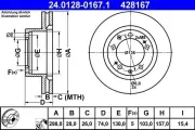 Bremsscheibe Vorderachse ATE 24.0128-0167.1