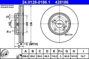 Bremsscheibe Vorderachse ATE 24.0128-0186.1