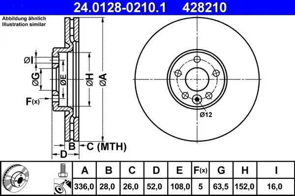 Bremsscheibe ATE 24.0128-0210.1