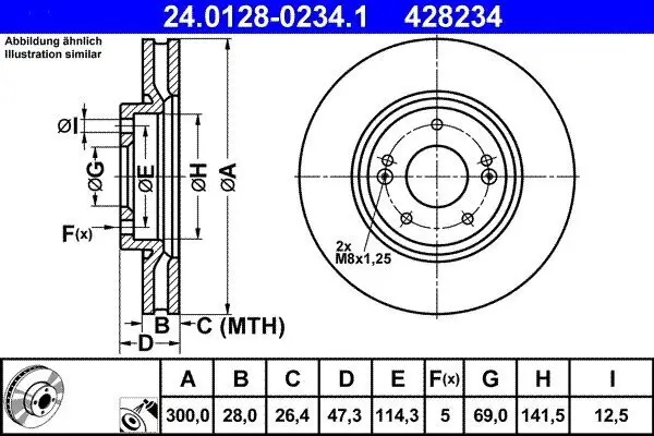 Bremsscheibe ATE 24.0128-0234.1