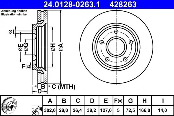 Bremsscheibe ATE 24.0128-0263.1