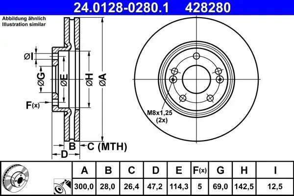 Bremsscheibe ATE 24.0128-0280.1