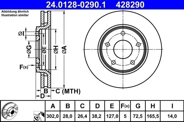 Bremsscheibe ATE 24.0128-0290.1