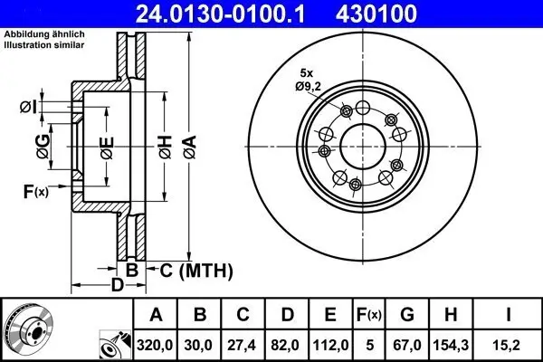 Bremsscheibe ATE 24.0130-0100.1