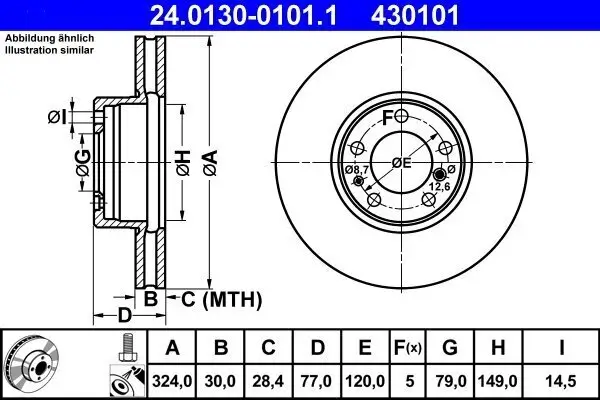 Bremsscheibe ATE 24.0130-0101.1