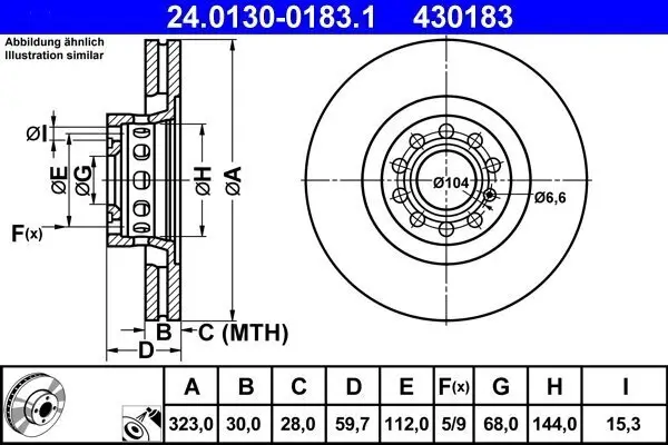 Bremsscheibe ATE 24.0130-0183.1