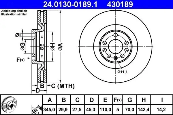 Bremsscheibe ATE 24.0130-0189.1