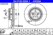 Bremsscheibe Vorderachse ATE 24.0130-0204.1